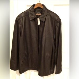 Jos A Bank - Lightly Pebbled Leather DK BROWN  Full Jacket SZ XL NWT $500 MSRP